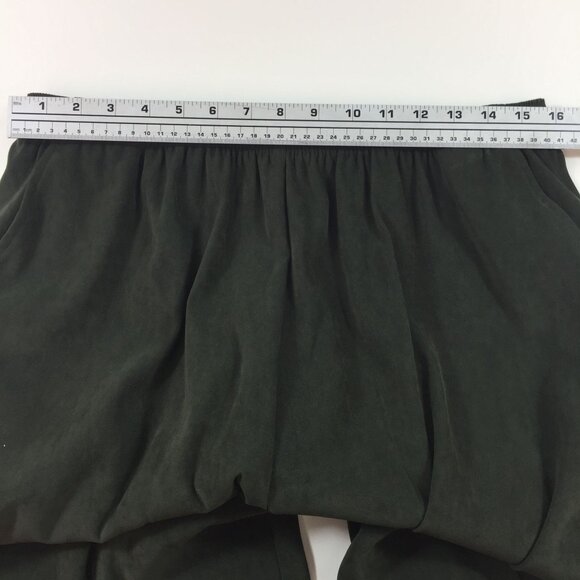Dressbarn Women Olive Green Slack Pants Work Office Casual Elastic Waist Size 16 - Picture 8 of 10
